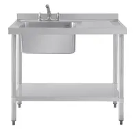 Stainless steel sink single sink drainer right | 100x60cm |