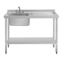 Stainless steel sink single sink drainer right | 100x60cm |