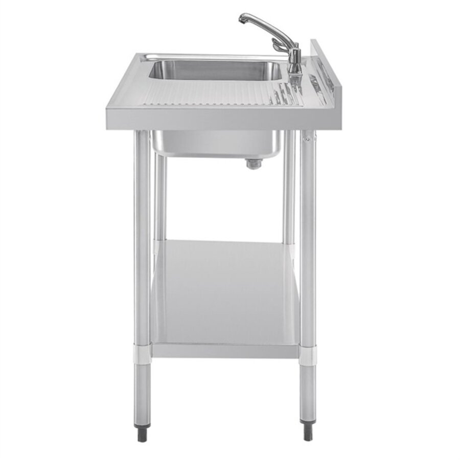 Stainless steel sink single sink drainer right | 100x60cm |