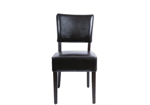  Bolero chaise robuste en cuir artificiel | brun foncé | 85,8 x 42,6 x 45 cm | (2 pièces) 