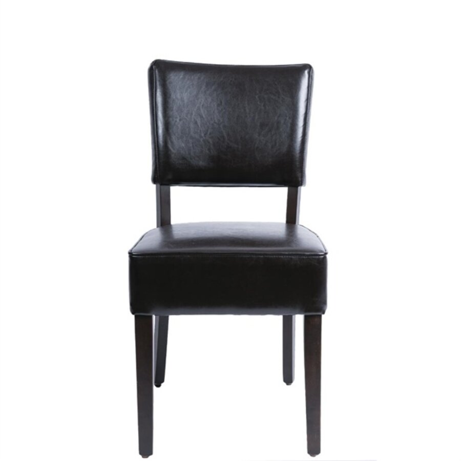 chaise robuste en cuir artificiel | brun foncé | 85,8 x 42,6 x 45 cm | (2 pièces)