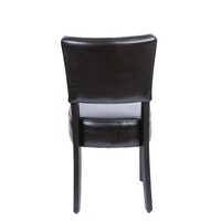 chaise robuste en cuir artificiel | brun foncé | 85,8 x 42,6 x 45 cm | (2 pièces)