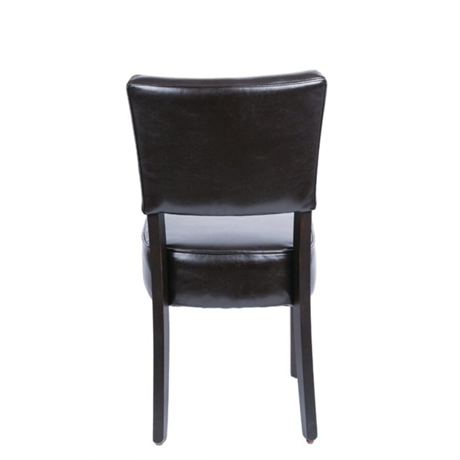 chaise robuste en cuir artificiel | brun foncé | 85,8 x 42,6 x 45 cm | (2 pièces)
