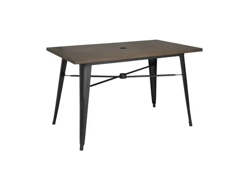  Bolero aluminium outdoor tafel   | donker houtdessin | 120x76x76cm | 