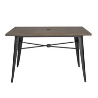 Bolero aluminium outdoor tafel   | donker houtdessin | 120x76x76cm |