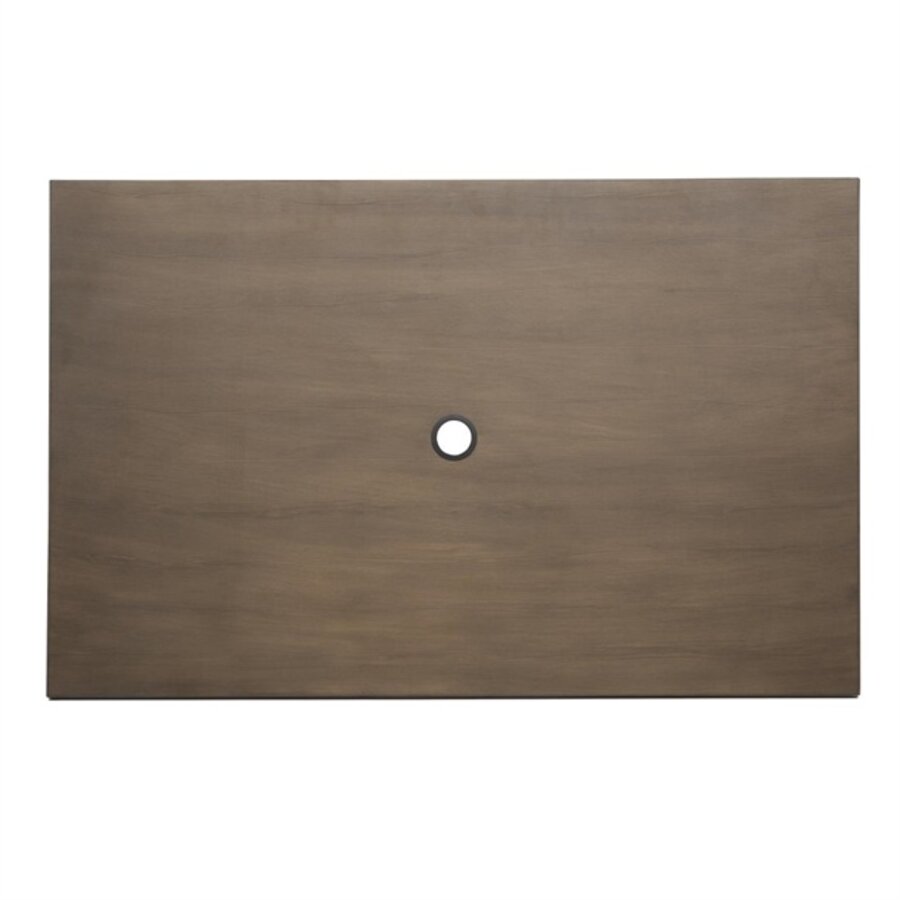 table d'extérieur en aluminium | conception en bois foncé | 120x76x76cm |