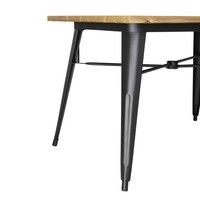 aluminium outdoor tafel  | licht houtdessin | 120x76x76cm  |
