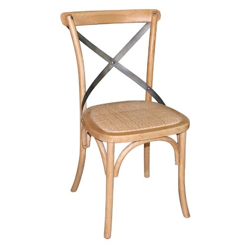  HorecaTraders Bolero houten stoel met gekruiste rugleuning naturel  | 89 x 49,5 x 55 cm  | (2 stuks)  | 