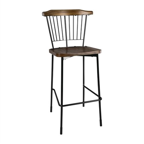  HorecaTraders Bolero Scandi high bar stools black | 112 x 52 x 53.5 cm | (2 pieces) | 