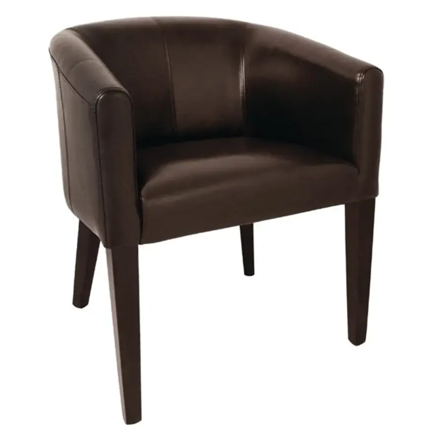polyurethane leather bucket chair | dark brown | 82 x 63 x65 cm |