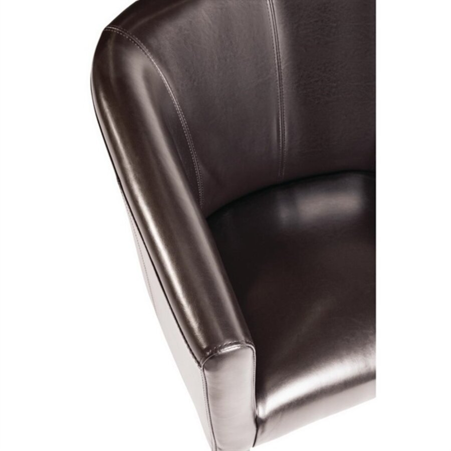 polyurethane leather bucket chair | dark brown | 82 x 63 x65 cm |