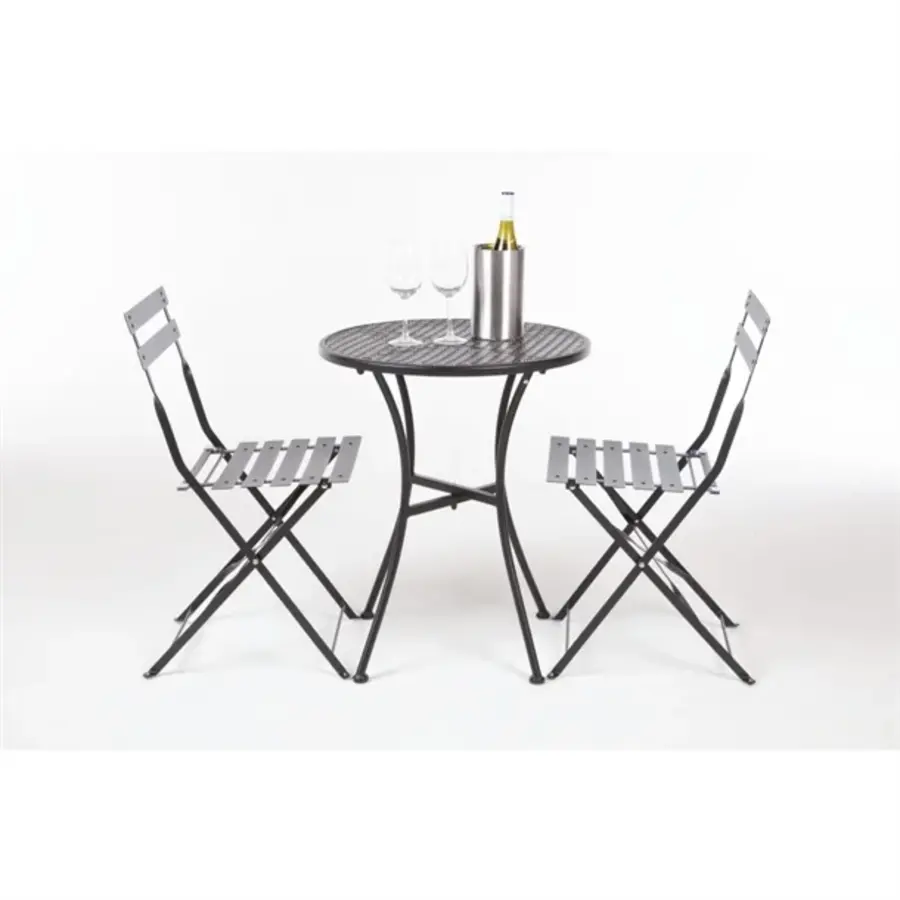 Table bistro ronde en acier | noire | 71 x 60 x 60 cm |