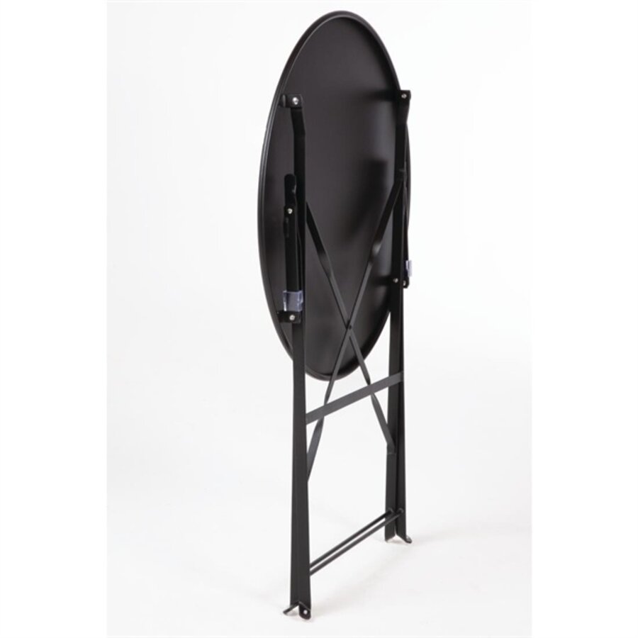 table pliante ronde en acier | Noir | 71 x 59,5(Ø)cm |