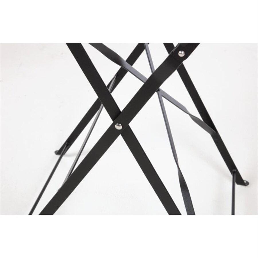 table pliante ronde en acier | Noir | 71 x 59,5(Ø)cm |