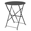 Bolero table pliante ronde en acier | Noir | 71 x 59,5(Ø)cm |