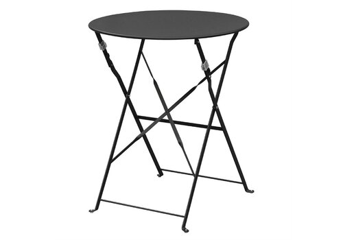  HorecaTraders Bolero ronde stalen opklapbare tafel |  Zwart |  71 x 59,5(Ø)cm | 