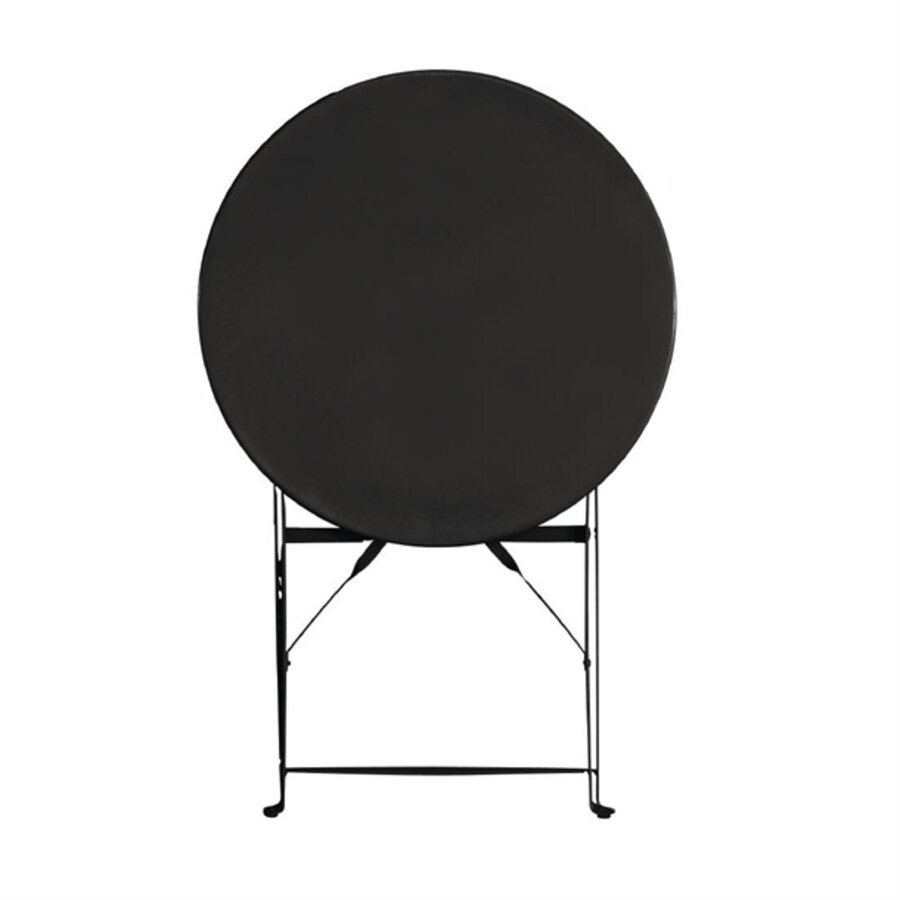 ronde stalen opklapbare tafel |  Zwart |  71 x 59,5(Ø)cm |