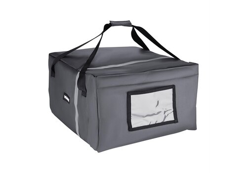  HorecaTraders Insulated pizza delivery bag | Gray | 495x495x320mm 