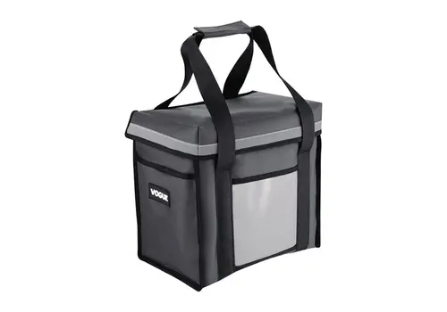  HorecaTraders Sac de livraison isotherme à chargement par le haut | Gris | 330x230x330mm 