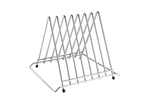  HorecaTraders Hygiplas heavy-duty cutting board rack 7 slots | Stainless steel | 28 x 32.8 x 29.7 cm | 