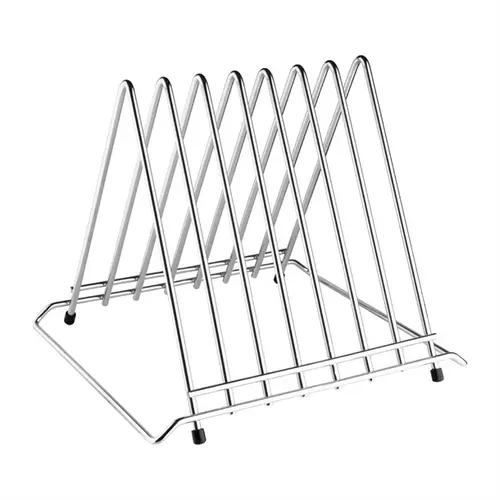  HorecaTraders Hygiplas heavy-duty cutting board rack 7 slots | Stainless steel | 28 x 32.8 x 29.7 cm | 