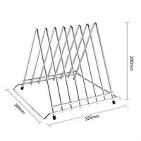 support de planche à découper robuste à 7 emplacements | acier inoxydable | 28 x 32,8 x 29,7 cm |