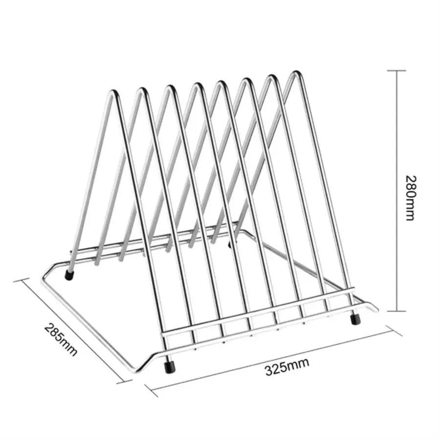 support de planche à découper robuste à 7 emplacements | acier inoxydable | 28 x 32,8 x 29,7 cm |