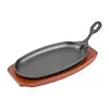 Olympia cast iron bowl with wooden coaster 24x14cm |