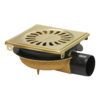 HorecaTraders Caniveau de douche en laiton brossé | acier inoxydable | ABS | 146x146 x(h)75 mm