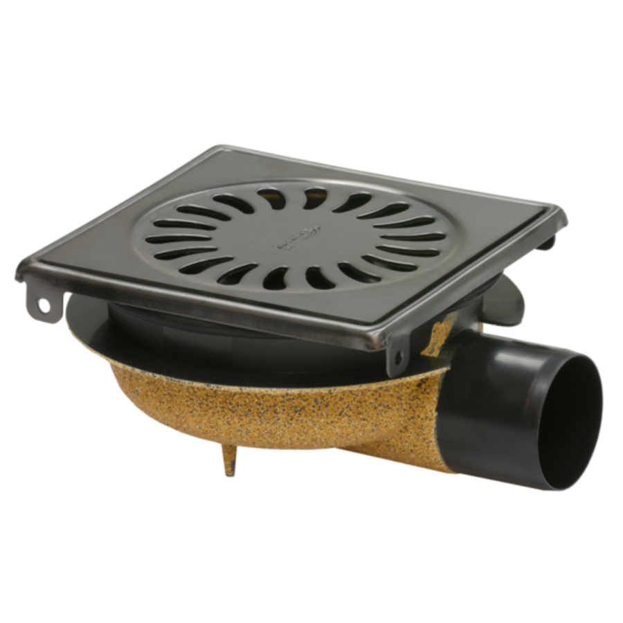 Pistolet de vidange de douche en métal | acier inoxydable | ABS | 146 x 146 x 75 mm