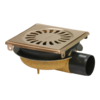 HorecaTraders Caniveau de douche Rosé Gold | acier inoxydable | ABS | 146 x 146 x 75 mm