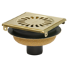 HorecaTraders Caniveau de douche en laiton | acier inoxydable | ABS | 146 x 146 x 103 mm