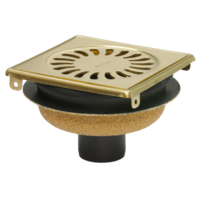 Caniveau de douche en laiton | acier inoxydable | ABS | 146 x 146 x 103 mm