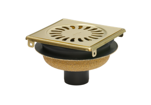  HorecaTraders Caniveau de douche en laiton | acier inoxydable | ABS | 146 x 146 x 103 mm 