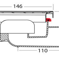 Douchput Gun Metal | RVS | ABS | 146 x 146 x 75 mm