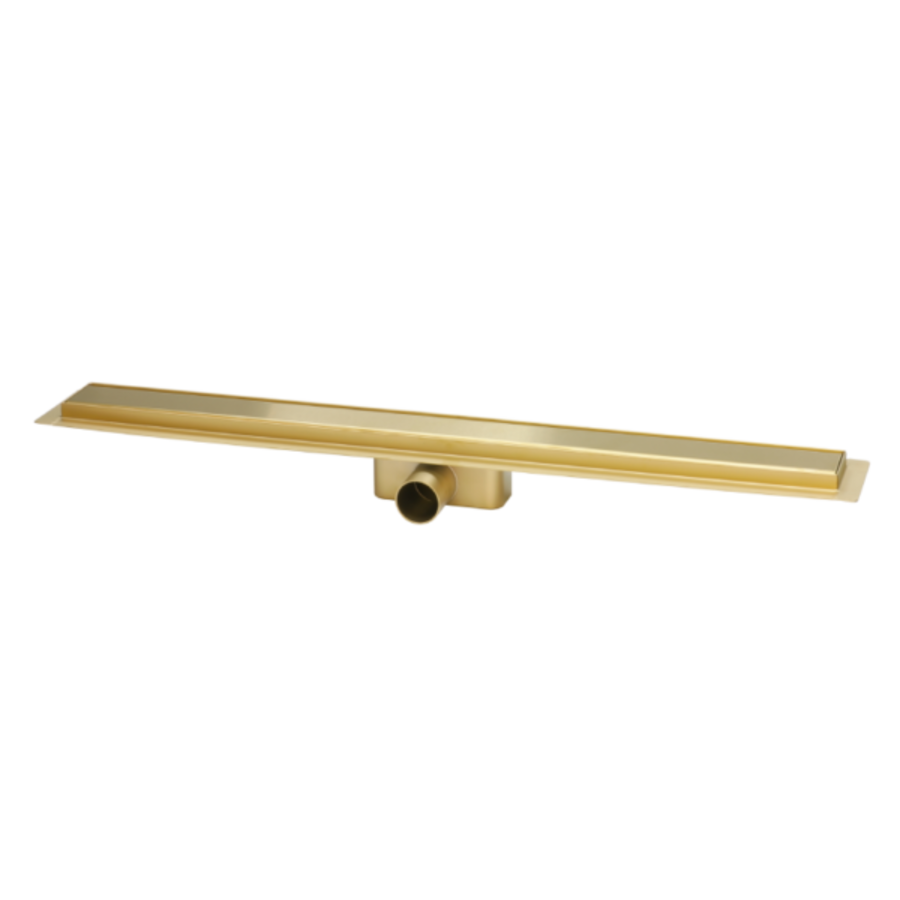 Caniveau de douche en laiton | acier inoxydable | ABS | 800 x 62 x 65 mm