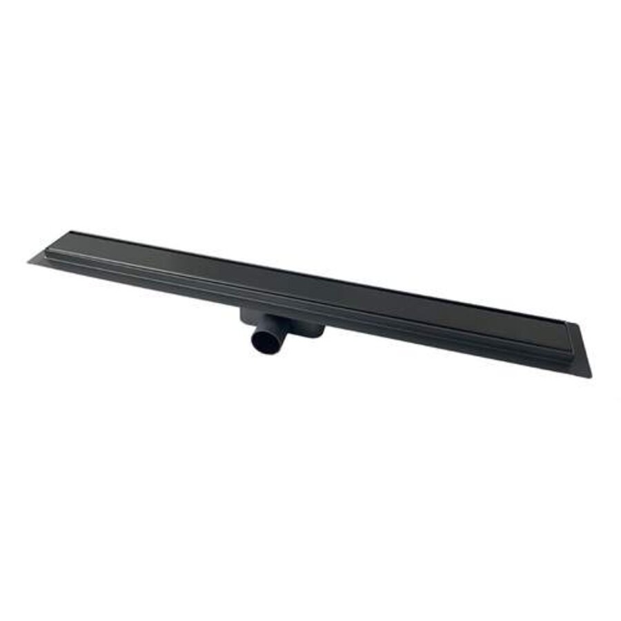 Caniveau de douche Gun Metal | acier inoxydable | ABS | 700 x 62 x 65 mm