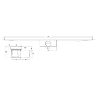 Duschrinne Messing | Edelstahl | ABS | 700 x 62 x 65 mm