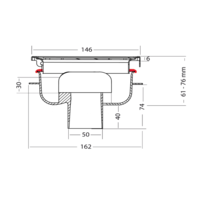 Douchput Gun Metal | RVS | ABS | 146 x 146 x 103 mm