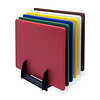 HorecaTraders Set of 6 HACCP cutting boards with rack