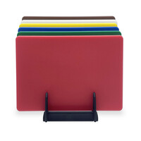 Set van 6 HACCPsnijplanken met rek