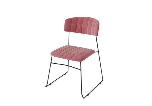  HorecaTraders Mundo Velvet Chair | Pink | 79(h)x55x54cm 