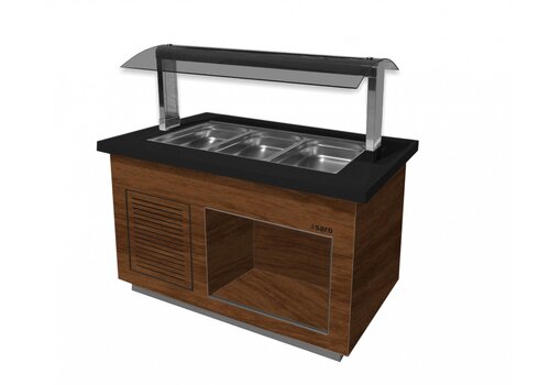  HorecaTraders Salatbar | PREMIUM LINE - SB-K 130 Nussbaum 