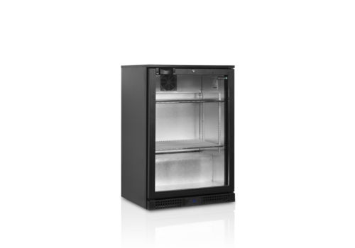  HorecaTraders Bar fridge | Black | Adjustable shelves | Includes lock 