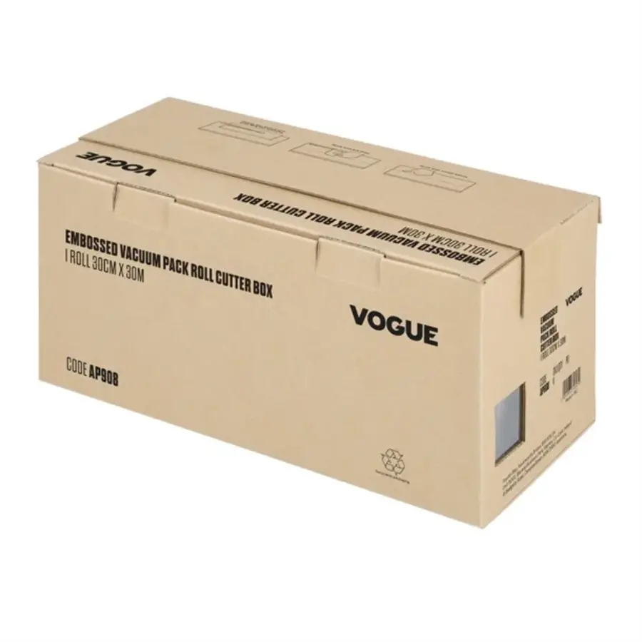 Rouleau d'emballage sous vide Vogue avec boîte de découpe (en relief) 300 mm de large | 17,85 (h) x 37,2 (l) x 17 (p) cm