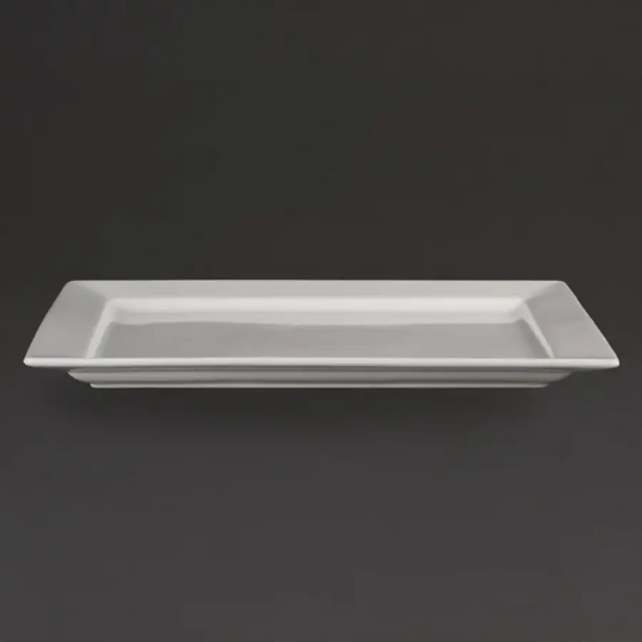 Weißware | rechteckige Schüssel mit breitem Rand | 400 x 295 mm