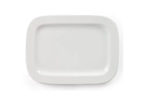  HorecaTraders Whiteware round rectangular plates | 230mm | (pack of 12) 