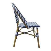 Chaise d'appoint en rotin de style parisien | bleu | 2 pièces | Rotin | 89(h) x 56,4(l)cm