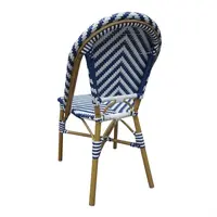 Chaise d'appoint en rotin de style parisien | bleu | 2 pièces | Rotin | 89(h) x 56,4(l)cm