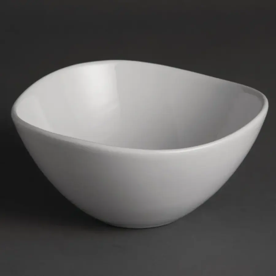Gewellte Schalen aus Weißware | 15 cm | (12 Stück)